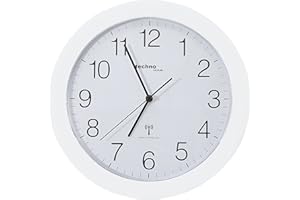 TECHNO LINE TechnoLine WT 8000 Weiss Orologio da Parete Radio, (Versione Tedesca), Bianco, 30x3x30 cm