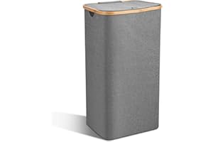 Yabumak 100L Laundry Basket with Lid Laundry Bin with Removable Laundry Bags Dirty Clothes Basket Washing Baskets for Laundry Clothes Bin for Storing Clothing and Toys