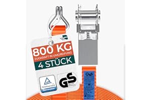 ‎CARGO VA INTELLIGENT VEHICLE ACCESSORIES CargoVA® Robuste 800kg Spanngurte mit Ratsche [4er Set] - TÜV/GS Zertifiziert & DIN - Vielseitig Einsetzbar - 25mm Breite - Ideal für Professionelle Anwendungen [6M]