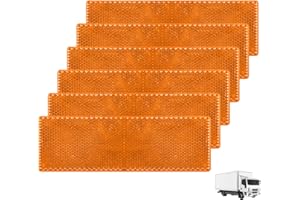 Miunpri Self Adhesive Reflectors Yellow 6Pcs: Rectangular Self Adhesive Reflectors for Gate Posts,Trucks Bikes,Motobikes,Trailers