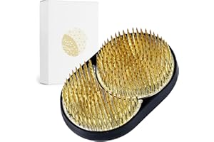 Wazakura Ikebana Kenzan Pique Fleurs Soleil et Lune 93 x 59 mm, Outil d'Arrangement Floral Artisanal Fabriqué au Japon