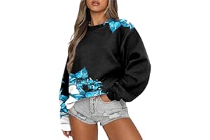 GENERIC Hoodie Damen Sweatshirt mit Rundhalsausschnitt Pullover Hoodie Ohne Kapuze Sweatshirt in Übergröße Y2K Hoodie für Frauen Sweatshirts für Damen Damen Hoodie mit Kapuze Pullover für Damen