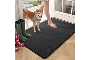 COLOR&GEOMETRY Color G Felpudo de Entrada, Alfombra Absorbente Entrada Impermeable y Lavable para Atrapar, Alfombrilla Antideslizante, Pasillo, Cocina, Dormitorio, 50 x 80 cm, Gris Oscuro