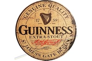 SIGNS 2 ALL Circle Wooden Signs Mancave Vintage Funny Retro Wood Garden Garage Shed Kitchen Bar Pub Wall Sign Made UK Diameter 19cm ( GUINNESS )
