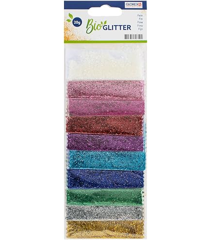 Glitter Organico Glorex - 10 Colori Biodegradabili Per Artigianato