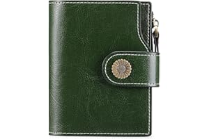 Portfel damski SENDEFN z miękkiej skóry, 16 miejsc na karty z ochroną RFID, skóra naturalna, portfel damski, mały i krótki, pasuje do wszystkich rozmiarów