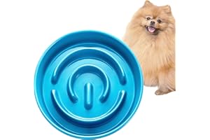 MOPANG Gamelle Anti Glouton pour Chats et Petits Chiens, Bols en Céramique pour Slow-Feeder, 400ml, Bleu Ciel