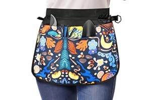 Alaoo Waist Apron, Adjustable Garden Half Aprons, 5 Pockets Gardening Tool Belt, 42 x 31cm Florist Baking Kitchen Bistro Woodworking Apron, Short Apron for Men and Women
