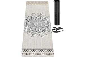 LaiEr Tapis de yoga antidérapant respectueux de l'environnement avec sangle de transport, épais tapis d'exercice et d'entraînement pour yoga, pilates et fitness (183 cm x 61 cm x 6 mm)