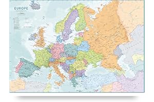 Europa väggkarta politisk – pedagogiskt lärande – laminerad – 59 x 42 cm