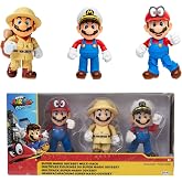 Nintendo Mario Odyssey 3'l&uuml; Paket Aksiyon Fig&uuml;rleri - Kaptan Mario, Explorer Mario ve Mario ile Cappy, Mafsallı Super Mario F