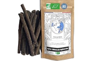Ascenbio ✿ Bâtons de réglisse BIO Origine EU ✿ 180 g ✿ Préparé et conditionné en France ✿ Emballage biodégradable