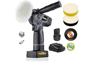 Durofix RS1222 Cordless Car Polisher and Buffer, 12 Volt (10.8V) | G12 Series of Power Tools, Kit Comes with 1 x 4.0Ah and 1 x 2.0Ah Battery, Plus Charger and Pads.