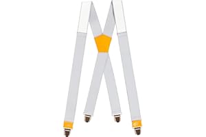 Pierrot Bretelle Uomo Larghe Premium - Regolabili Fino A 130cm - Elastico Rinforzato e Finiture in Pelle - Garantite A Vita - Clip molto forti - Bretelle Uomo Eleganti