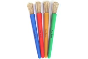 MAJOR BRUSHES MB Lot de 4 pinceaux épais colorés pour enfants