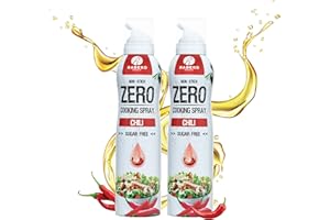 RABEKO PRODUCTS Rabeko Zero spray da cucina a basso contenuto calorico | PEPERONCINO | 800 porzioni, 2 kcal per spruzzata | Spray per padella per friggere, grigliare e cuocere al forno | 2 x 200ml