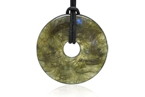 WLM Elégance Minérale - Labradorite, Donuts Pierre Naturelle 40 Mm