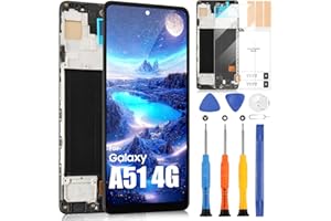 ARSSLY Display für Samsung Galaxy A51 LCD Display für Galaxy A51 LCD Bildschirm A515F SM-A515F/DS Digitizer Assembly Ersatzglas Touchscreen mit Reparaturwerkzeug Set (6,5 Zoll, Schwarz mit Rahmen)