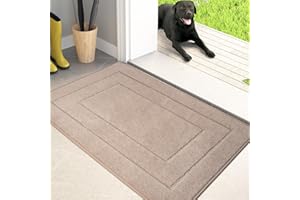 PURRUGS Dirt Trapper Door Mat 60 x 90 cm, Non-Slip/Skid Machine Washable Entryway Rug, Dog Door Mat, Super Absorbent Welcome mat for Muddy Wet Shoes and Paws
