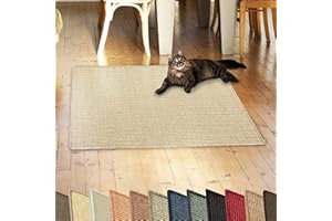KARAT Sisal Fußmatte Teppich Vorleger Kratzteppich Katzenmöbel Kratzmatte Sisalmatte, widerstandsfähig & in vielen Farben und Größen erhältlich (50 x 100 cm, Elfenbein)