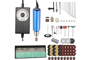 LUOLETY Kit per trapano elettrico a mano, 0,8-3 mm, kit di lucidatura in resina con 10 punte per trapano HSS, mola per fai da te, intaglio del legno, creazione di gioielli