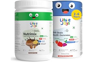 Little Joys Brain Development Kit (2-6 Years) With NutriMix (350g) & Brain Health Gummies (30 day pack) Omega 3 DHA-Packed Kit for Better Focus & Memory