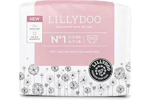 LILLYDOO - Couches Bébé Hypoallergéniques, Taille 1 (2-5 kg), 24 pièces, Ultra Douces et Absorbantes, sans Parfum et Lotion pour les peaux sensibles, Testées dermatologiquement