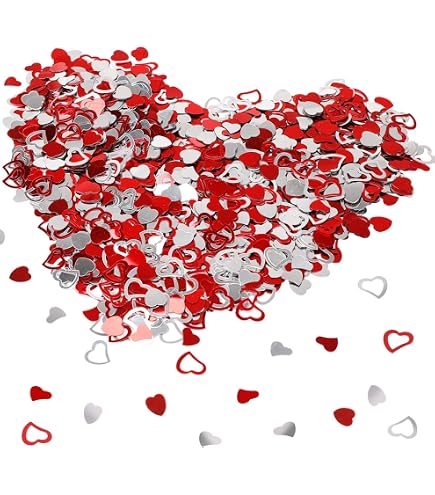 Palloncini a Forma Di Cuore, Un Grappolo E Coriandoli Di Stelle Dorate