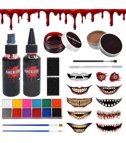 Kunstblut Halloween Set – 50 Ml Spray, Tropfendes Blut & Geronnenes Plasma