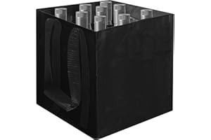 LUKDUNG Torba na butelka 1,5 litra, 9 butelek, uchwyt, przegrodki, torebka do przenoszenia, wielokrotnego użytku, czarny, Prostota