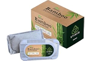 STIMIO Elimina odori naturali per frigorifero, confezione da 2 neutralizzatori di fragranze, deodorante al carbone di bambù