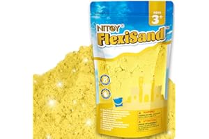 NiToy 2.2Lbs/1kg Play Sand, Never Dries Out-Fun for 3 Years and up Kids Bulk Refill for Sensory Sand Box Toys, Ideal for Shaping, Squeezing and Molding(Yellow)