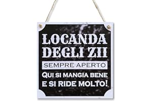 CARISPIBET Locanda dai Zii | Decorazioni per la casa cartelli di Cucina cartelli per la Decorazione Domestica 20 x 20 cm