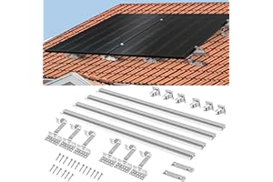 ALLDREI® Solarpanel Halterung für Ziegeldach Balkonkraftwerk - Komplettset Halterung Solarmodul für 28-46mm dicke Module, Solar Halterung mit Photovoltaik Dachhaken für 4 PV-Module, 0% MwSt