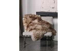 Mufflon Lammfell XXL ca. 130 cm - Weiches Naturfell – Echtes Schaffell in Premiumqualität – Rustikales Deko-Fell für Sofa, Sessel & Boden