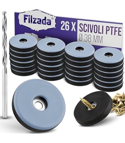 Piedini Per Mobili In Teflon - 26 Pezzi Con Viti Per Proteggere I Pavimenti - Foto 4