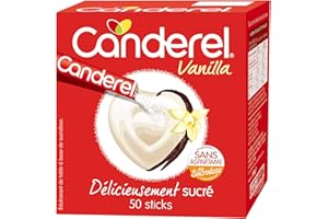 CANDEREL SUGARLY CANDEREL - Sucralose en Sticks – Edulcorant - le Gout du Sucre Sans Calorie - Sans Aspartame - Vanilla - 50 Sticks - Lot de 4