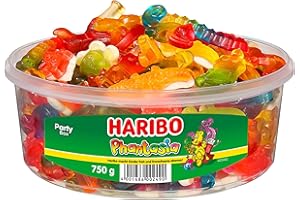 HARIBO Phantasia Fruchtgummi Box – 750g Weingummi-Mischung mit Dinosauriern, Cola-Fläschchen, Flugzeugen u. v. m. – Bunte Gummibärchen für Kinder & Erwachsene – Partybox
