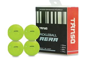 Tanso Aera Pickleball Balls for Outdoor Tournament Play (Pack of 4 pickleballs, 40 Precise Holes, Active Bounce, Durable with Less Abrasion, Neon Green Colour Pickleball Balls)