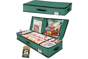 Pelle & Sol Christmas Wrapping Paper Storage Bag - Fits 24 Rolls, 600D Tear-Proof Organizer, Space-Saving Design, Ideal for Christmas and Holiday Wrapping Paper Storage and Organization - GREEN