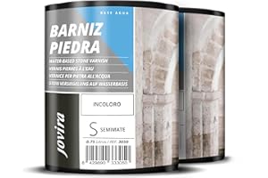 JOVIRA PINTURAS Barniz Piedra al Agua. Barniz para piedra y sustratos minerales. (2x750 Mililitros, Semimate) C-6-2