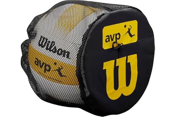Wilson Sac pour Ballon de Volley AVP, Filet pour 1 Ballon de Volleyball, avec 2 Clips pour Un Maintien Stable et sûr, Design en Maille Respirante