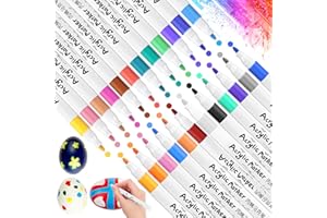 Goldge 24 PCS Acrylic Paint Pens, Rock Painting Pens, Paint Pens, Acrylic Markers, Fabric Pens for Gift Card Glass Wood Canvas Stones Egg Scrapbook Art Supplies Adults Kids