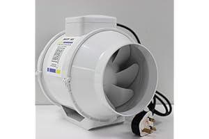 FANTRONIX 6 inch 150 mm Inline Fan Bathroom Powerful Intake for Grow Room Circulation Extractor Fan with UK plug