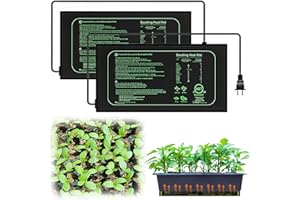 VEGENA 2 Piezas Alfombrilla Térmica Duradera Esterilla Calefactora Estera Térmica De Plántulas Propagador De Invernadero 21 W Propagadores Calentados para Semillas, Germinación, Hidroponía (25 * 52.5cm)