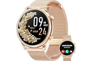 Hwagol Smartwatch Damen, 1.39" Zoll Touchscreen Smart Watch mit Bluetooth Anrufe, Uhr Damen Herren mit 140+ Sportmodi SpO2 Pulsuhr Schlafmonitor Schrittzähler, Armbanduhr für Android iOS