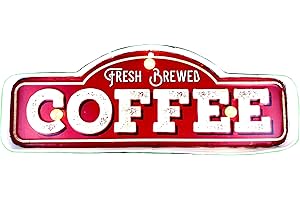 Insegna della lampada della caffetteria — Insegna vintage di DiiliHiiri dell'American Retro Sign Company. | 40x14x5cm | Led luminoso per caffè. Decorazione rustica. Insegna luminosa per caffè