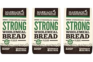 W&H MARRIAGE & SONS Marriages Stoneground Strong Wholemeal Bread Flour, 1.5kg (Pack of 3)