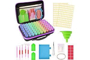 MACTING 60 Slots Diamond Art Storage Box, 52pcs Diamond Painting Storage Case for Diamond Painting Accessories Organizer,Portable Bead Jewelry Diamond Art Craft