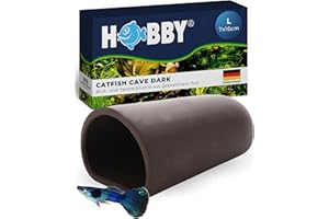 HOBBY Aquaristik Catfish Cave L I 7 x 16 cm I Brut- und Versteckhöhle aus gebranntem Ton für Welse I Aquarium Dekoration I Deko Höhle für Welse, Krebse und Garnelen I natürliches Aquariumzubehör